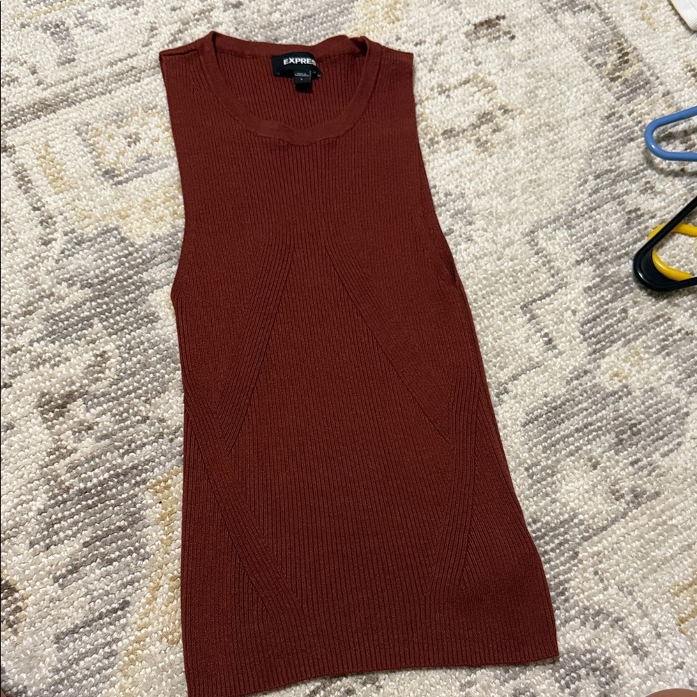 Express Sleeveless Top in Deep Red
